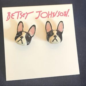 Betsey Johnson Bulldog Stud Earrings BRAND NEW NWT